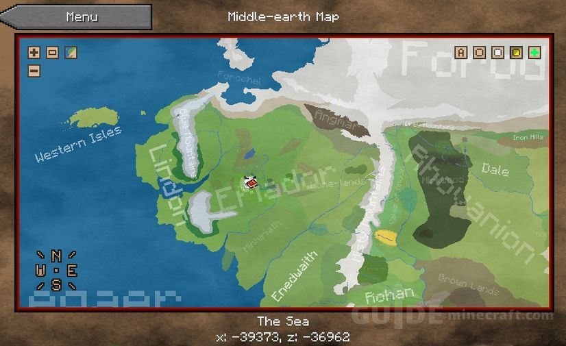 lord of the rings map minecraft